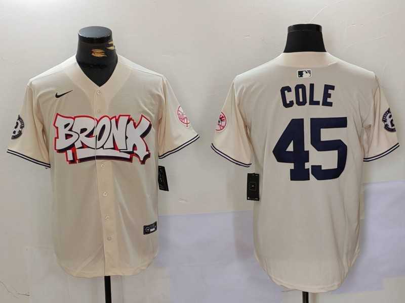 Men's New York Yankees #45 Gerrit Cole Cream Limited Stitched Baseball Jersey,We sell and wholesale Men's New York Yankees #45 Gerrit Cole Cream Limited Stitched Baseball Jersey on line form chian!